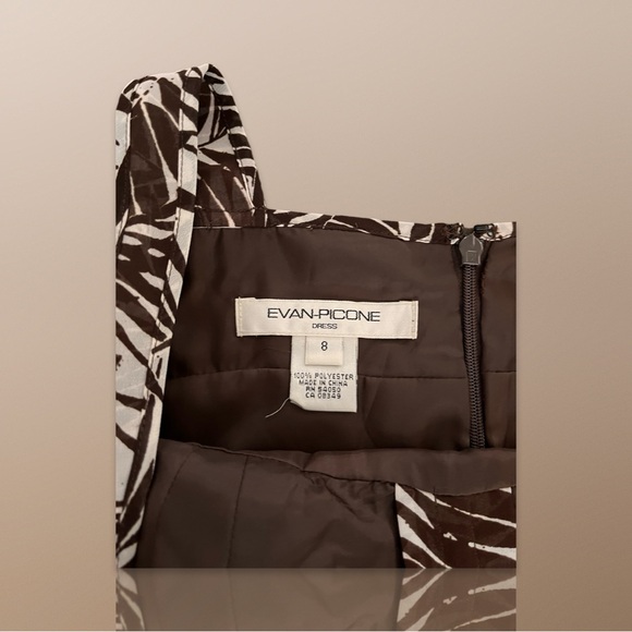 EVAN PICONE Women's Brown , White ,Sleeveless A Line Dress Size 8. - Picture 6 of 7